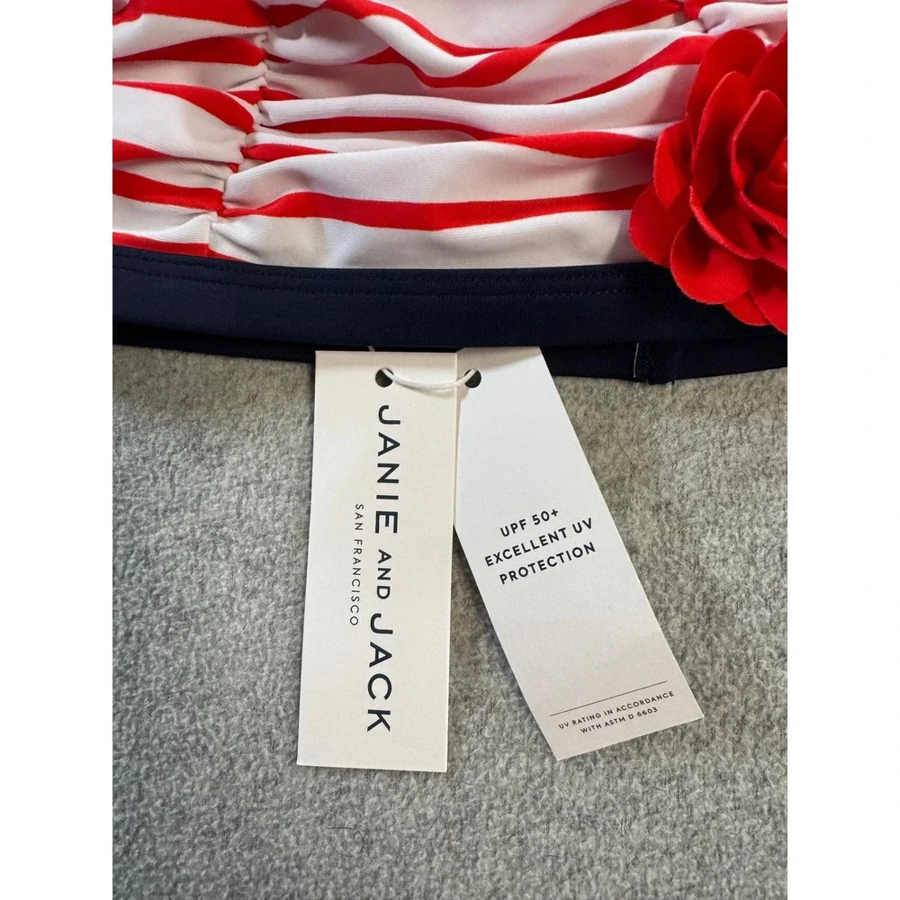 Janie and Jack‎ Swim Turban Kids 2T-3 Red White Striped NWT UPF 50+ Sun Hat